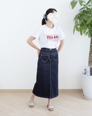 Moci 心心牛仔中長 裙