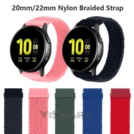 20mm 22mm Nylon Braided Solo Loop Strap for Samsung Galaxy Watch 3 Active 2 Gear S3 GT2 Watch Band