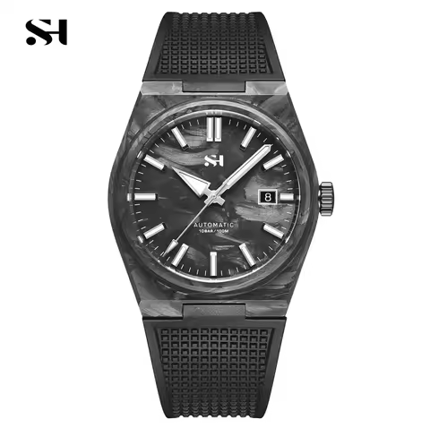 2025 New 40mm Carbon Automatic Watch Luxury 100m Waterproof Diver Watches PT5000 Diver Men PRX Watch