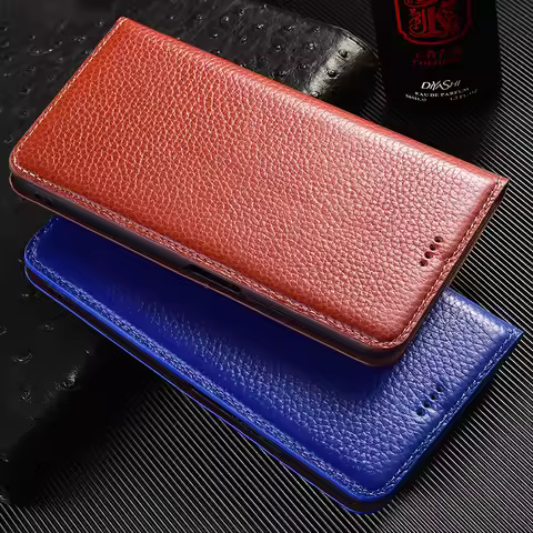 Litchi Genuine Leather Flip Case For Samsung Galaxy A10 A20 A30 A40 A50 A70 A80 A90 Phone Wallet Cov