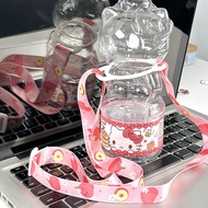 Kawaii Sanrios Hello Kitty Bottle 711 Same Style Mineral Water Bottles Summer Homemade Drink Cup Lar