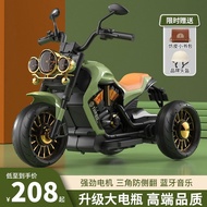HY&amp; Children's Electric Car Motorcycle Boys and Girls Rechargeable Tricycle Baby Can Sit Adult Toy Car Remote Control Ba