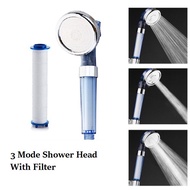 Shower Head Negative Ions Bathroom Handheld Water Saving With Filters High Pressure 3 Mode