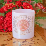 Crystal Soul Rosa Mystica Pink Chain Gold Crystal Bowl 432Hz Natural Frequency Handmade for Mindfuln