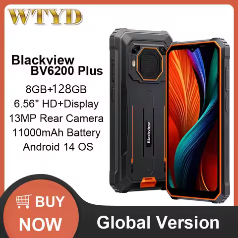 Blackview BV6200 Plus Rugged Phone 8GB+128GB 6.56'' HD+ Display Android 14 11000mAh Unisoc UMS9230 T