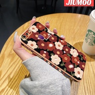 เคส JIUMOO สำหรับ OPPO F9 F9 Pro F7 F5 A7x เยาวชน Realme 2 Pro U1แฟชั่นลายดอกไม้นำโชคกรอบสี่เหลี่ยมใหม่เคสซิลิกาเจลกันกระแทกเคสมือถือรวมทั้งหมดเลนส์กล้องถ่ายรูปปกป้อง