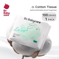 Bc Babycare (1 x 100's) Baby Cotton Tissue Soft and Comfortable Facial Tissue Family Pack Dry & Wet 