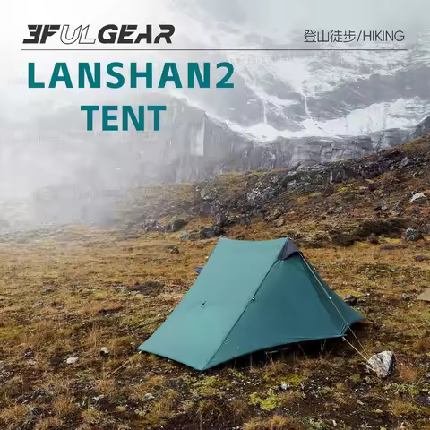 3F UL GEAR Lanshan 2P Tent Outdoor Camping 15D SilNylon Tent Ultralight Portable Waterproof Poleless