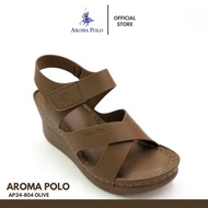 AROMA POLO Stitched Comfort Ladies Wedges (AP24-804) Kasut Wanita Kasut Tumit Kasut Kasut Selesa Kas