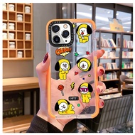 Soft Phone Case Compatible With iPhone 14 Pro Max 13 12Pro 11 XR X XS 7 Plus 8 Fashion Bts Bt21 Design Candy Color Frame Shockproof Silicone Transparent Cover