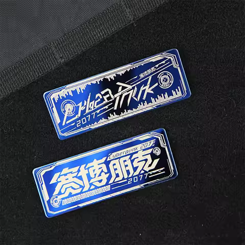 Cyberpunk Cool Mechanical Laser Laser Metal Morale Badge Backpack Decoration Sticker Tactical Armban