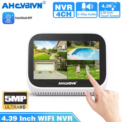 4.39Inch WiFi Screen Monitor Wireless System 4CH 5MP NVR Security WiFi IP Camera Surveillance Motion