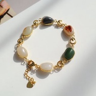 天然多寶和田玉手鏈隨行精品小籽料橘皮料碧玉晴水老料脂份厚平安