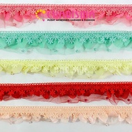 Charisma Pastel Lace - Embroidered Lace 6.5cm Wide/ Price Per Yard (1 Yard 90CM)