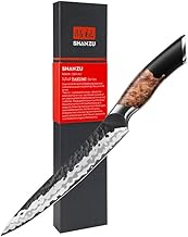 SHAN ZU Japanese Universal Knife Hand Forged Kitchen Knife 15 cm, 7 Layers Sharp Chef Knife 9Cr18MOV