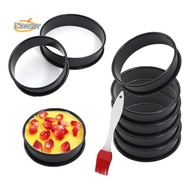 【caesarA8】8Pack Crumpet Rings Nonstick English Muffin Rings 3.15 Inch - Stainless Steel Double Rolle