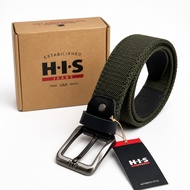 BARBATOS X HIS Men's Canvas Army Green Belt Metal Buckle HIS BW202 GR