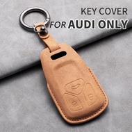 Leather Car Key Case Fob for Audi A3 A6 A4 A5 A7 A8 C8 Q5 Q8 8S 8W Q7 B9 4M S5 S4 S7 D5 TT TTS TFSI 
