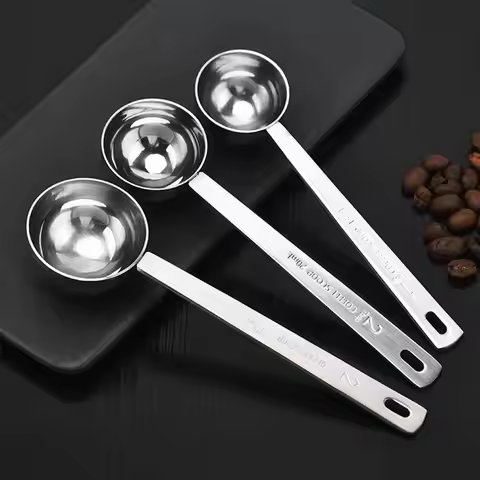 5ML/10ML/15ML/20ML/30ML Coffee Scoop Powder Spoon Mixing Spoon Thicken Stainless Steel Tablespoon Me