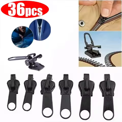 Fix Zip Puller Universal Instant Zippers 36/6pcs Fix Zipper Repair Kit Replacement Zipper Pull Slide
