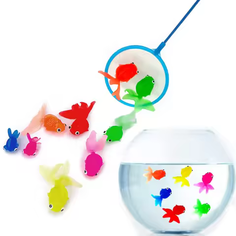 7pcs/set Kids Soft Rubber Gold Fish Baby Bath Toys for Children Simulation Mini Goldfish Water Toddl
