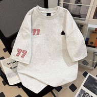 YEBO | Oversized Cotton T-Shirt with Number 7 Print
