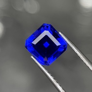3.6 Ctw Lab Grown Royal Blue Sapphire (Czochralski) Asscher Cut 8 (mm)