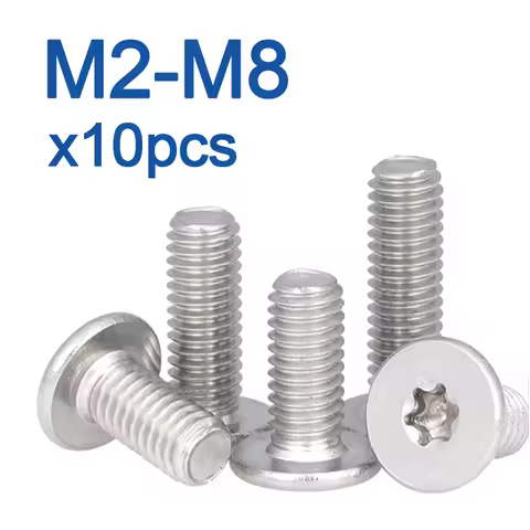 10pcs/lot M1.6 M2 M2.5 M3 M4 M5 M6 M8 304 Stainless Steel CM Six-Lobe Torx Ultra Thin Super Low Flat