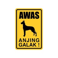 AMS - SIGN OF A FIERCE DOG 20CM X 30CM ALUMINUM PLATE IA945
