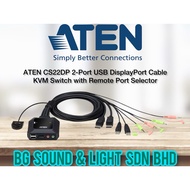 ATEN CS22DP 2-Port USB DisplayPort Cable KVM Switch with Remote Port Selector
