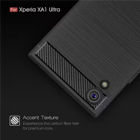 For Sony Xperia XA1 Ultra Silicon Case Carbon Fiber Brushed TPU Silicone Back Funda for Sony XA1 Ult