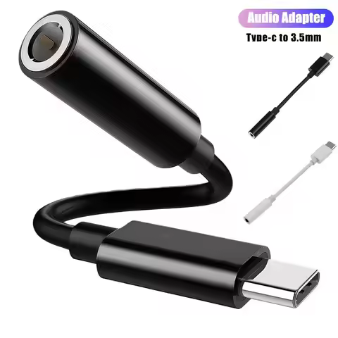 2/4PCS USB-C Type-C to 3.5mm Black Audio earphone adapters, USB Type-C to 3.5mm female headphone jac