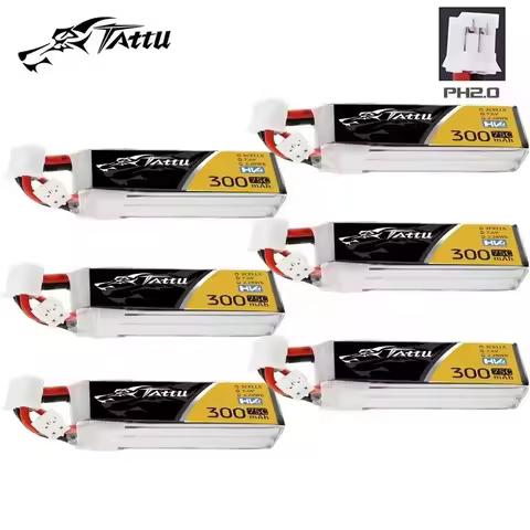 TATTU 300mAh 7.6V 75C Lipo Battery For RC Helicopter Quadcopter FPV Racing Drone Parts With PH2.0 Pl