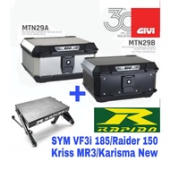 COMBO Monorack RAPIDO Box Alloy GIVI 29L Aluminum SYM VF3i 185 Karisma Kriss MR3 Raider 150 SYM185 R