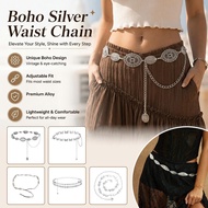 Vintage Butterfly Silver Waist Chain Belt – Y2k Metal Body Chain For Women, Adjustable Lobster H8