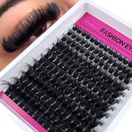 240 ชิ้น/216 ชิ้น/192 ชิ้น/168 ชิ้น ขนตาปลอมเคลสเตอร์หรูหรานุ่มสบาย DIY - 10-20 มม. ความยาวผสมขนตารั