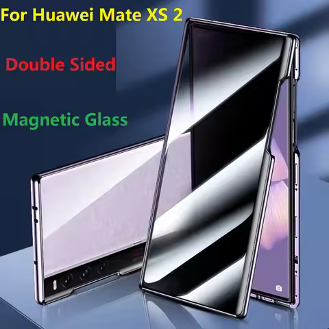 Metal Frame For Huawei Mate XS 2 Xs2 Case Glass Film Privacy Aluminum Frame Magnetic Anti Spy Cover
