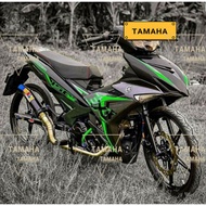 YAMAHA Y15 Y15zr V1 V2 Exciter Thai Black.Green (All Balck) Cover set Free Emblem(×4)