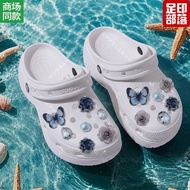 ((No Shoes) Popular Footprint Tribe crocs Hole Shoes Accessories diy Shoe Buckle Shoes Flower Univer