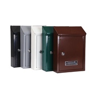 Mailbox Wall-Mounted Metal Box Suggestion Box Letter Box with Key Outdoor Safe Delivered Lock Cross-
