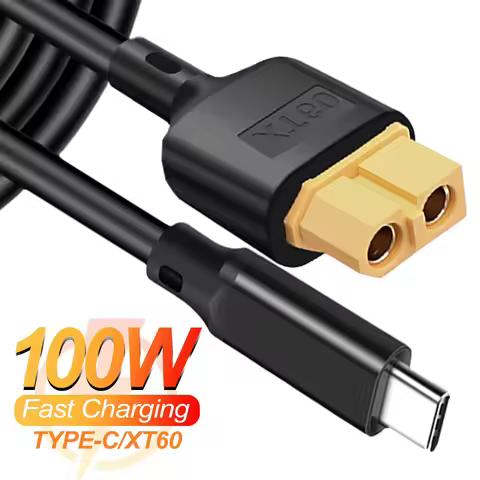 XT60 To Type-C Aircraft Model Power Line PD2.0 100W 20V 5A Balance Connection Line 100cm Aircraft Pa
