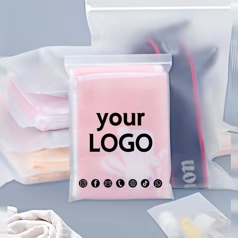 50 pieces/lot Frosted Ziplock Bags Zero Hardware Packaging Display Resealable Garment Packaging for