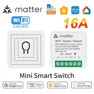 Wifi Smart Switch 16A Matter Light Switch Universal Breaker Smart Home Work with Homekit Alexa Google Assistant eWelink APP
