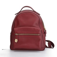 COACH蔻馳 Campus 32 拉鍊開合 皮革 雙肩包 大號 女款 深紅色