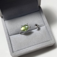 【歪歪西水晶】貓咪碧璽戒指(戒圍可調整)