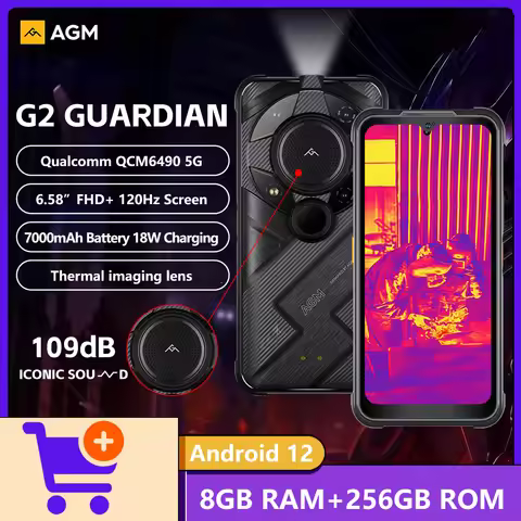AGM G2 GUARDIAN 5G Rugged Phone 12GB+256GB Qualcomm QCM6490 5G Thermal Camera 6.58" 120Hz Display 10