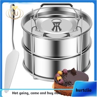 2-Tiers Stainless Steel Steamer 2.4 Quarts Capacity with Lid Stackable Flan Pan Mold Nonstick Steame