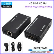 60M HDMI Extender Cat5e Cat 6 Ethernet IP TCP Signal To Lan Converter 1080P 3D Receiver Transmitter