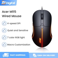 Acer Gaming Mouse Wired RGB LED Macro Customization Economic Cheaper Mouse Quiet and Sensitive Offic