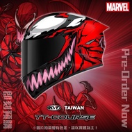 KYT TT-COURSE * Mr. Hat * Slaughter Marvel Painted MARVLE Full-Face Helmet Ventilated Duck Tail Hood Blood Spider TTC Carnage